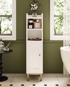 Hzuaneri Bathroom Cabinet, Narrow Bathroom Cabinet, Adjustable Shelves, Toilet Cabinet