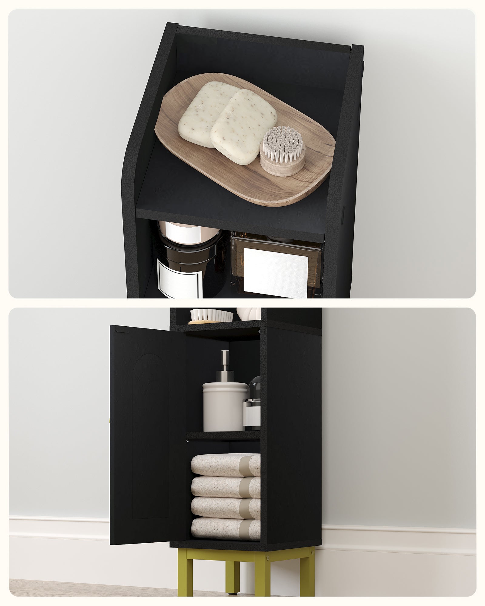 Hzuaneri Bathroom Cabinet, Narrow Bathroom Cabinet, Adjustable Shelves, Toilet Cabinet