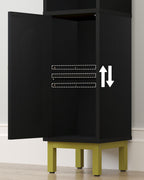 Hzuaneri Bathroom Cabinet, Narrow Bathroom Cabinet, Adjustable Shelves, Toilet Cabinet