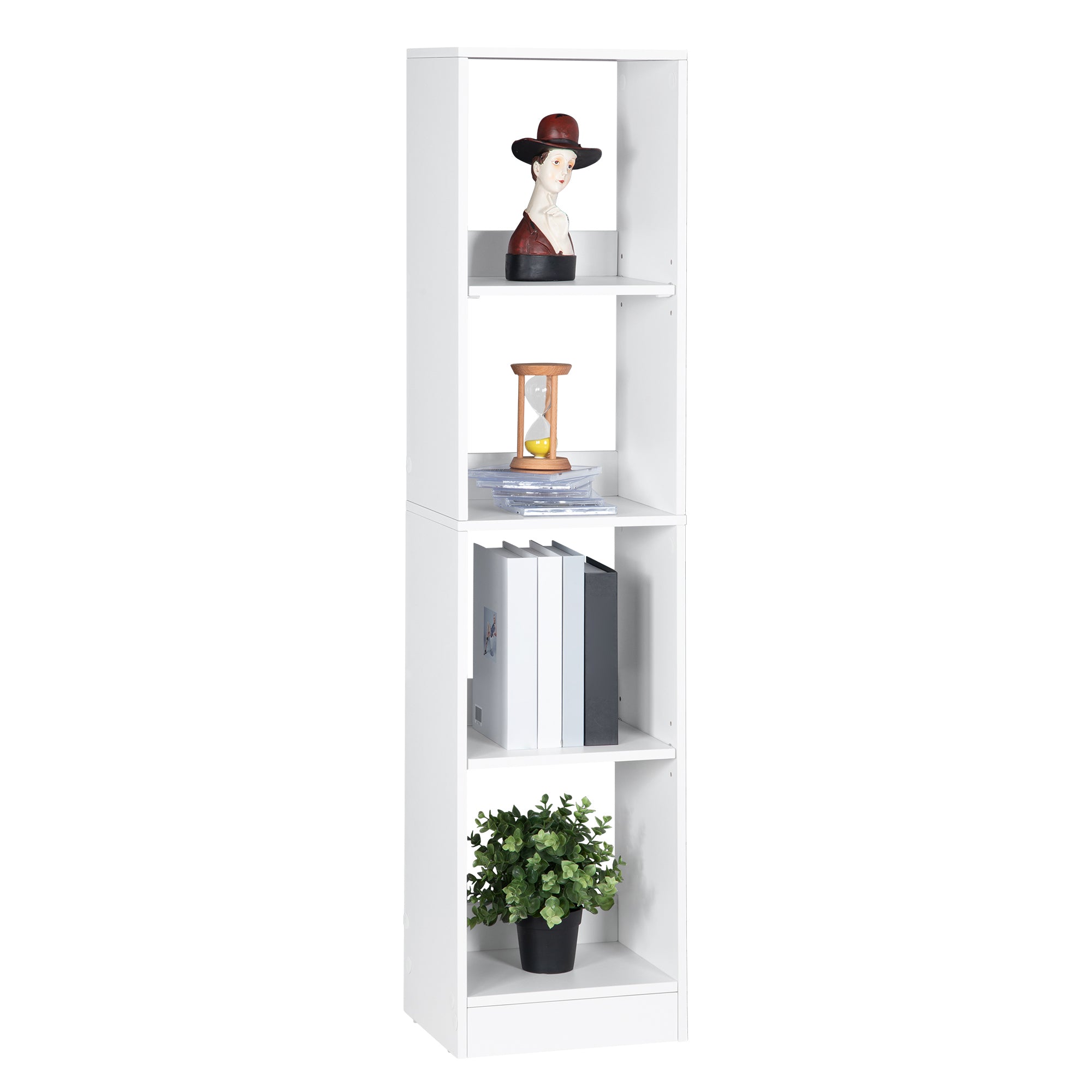 Hzuaneri Modern Bookcase, Open Wooden Storage Shelf for Living Room, Display Organizer