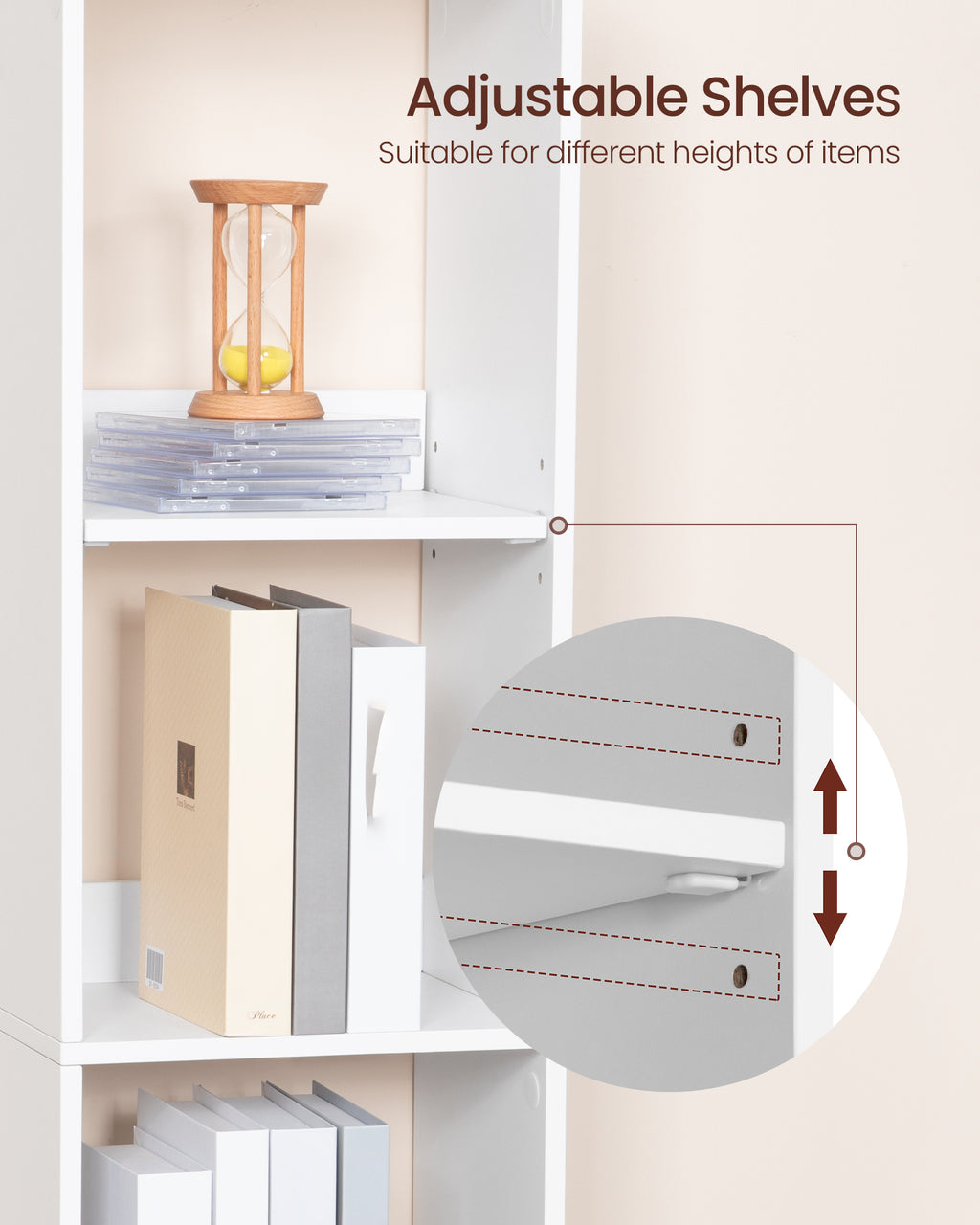 Hzuaneri Modern Bookcase, Open Wooden Storage Shelf for Living Room, Display Organizer