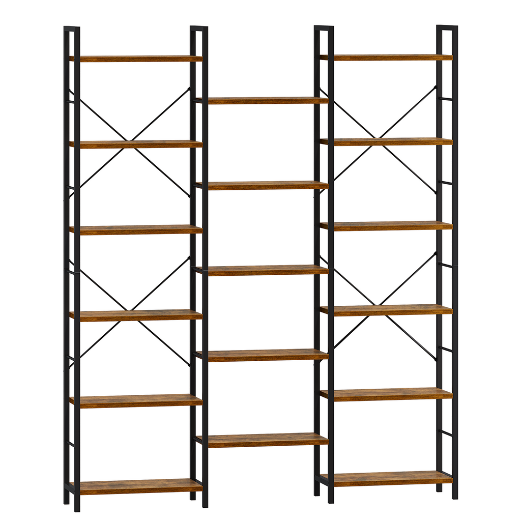 Hzuaneri bookshelves, free-standing shelves, shelf with 17 shelves, 6 tiers, 24 x 152 x 186 cm