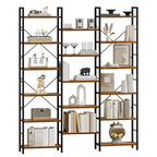 Hzuaneri bookshelves, free-standing shelves, shelf with 17 shelves, 6 tiers, 24 x 152 x 186 cm