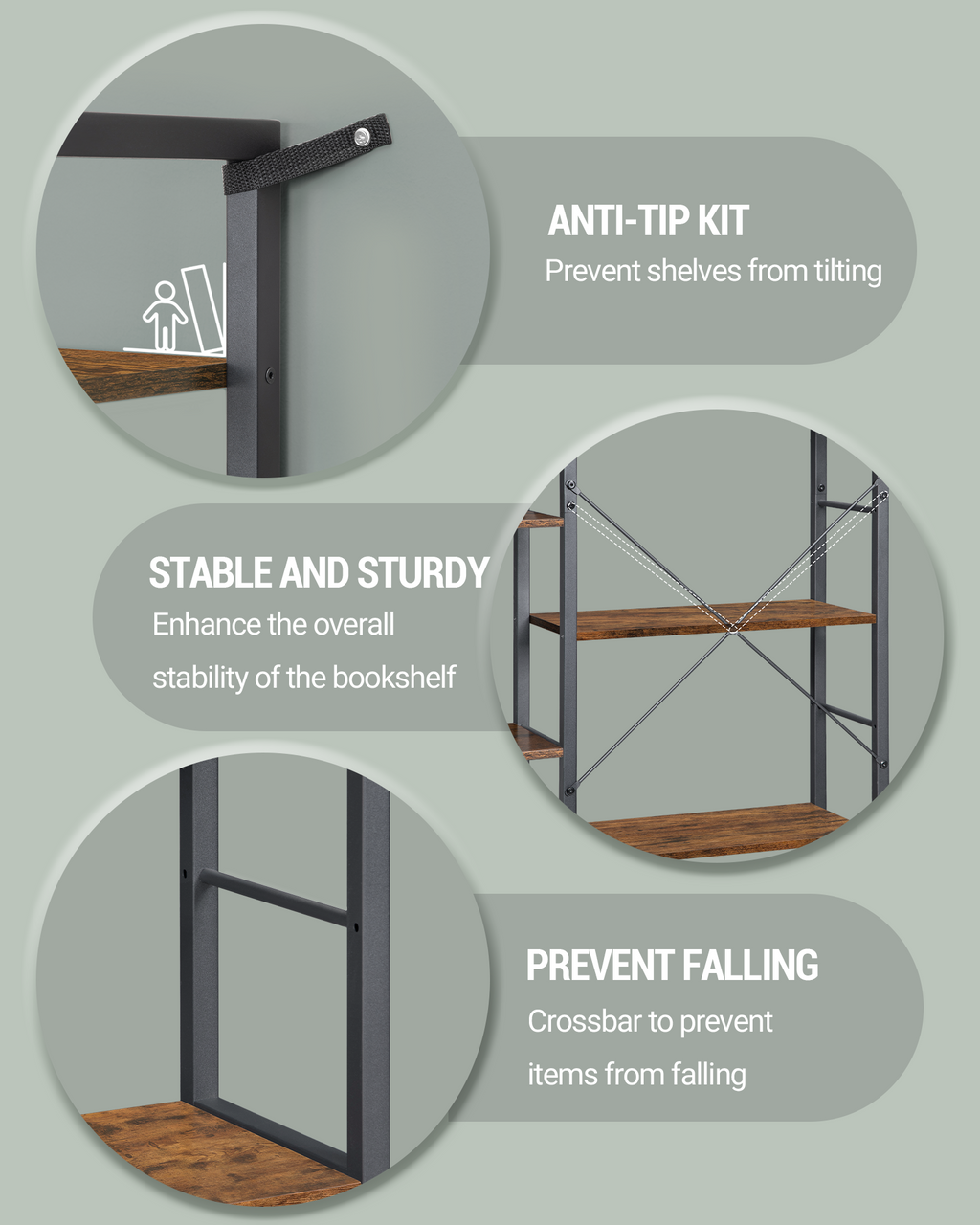 Hzuaneri bookshelves, free-standing shelves, shelf with 17 shelves, 6 tiers, 24 x 152 x 186 cm