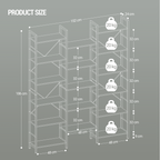 Hzuaneri bookshelves, free-standing shelves, shelf with 17 shelves, 6 tiers, 24 x 152 x 186 cm