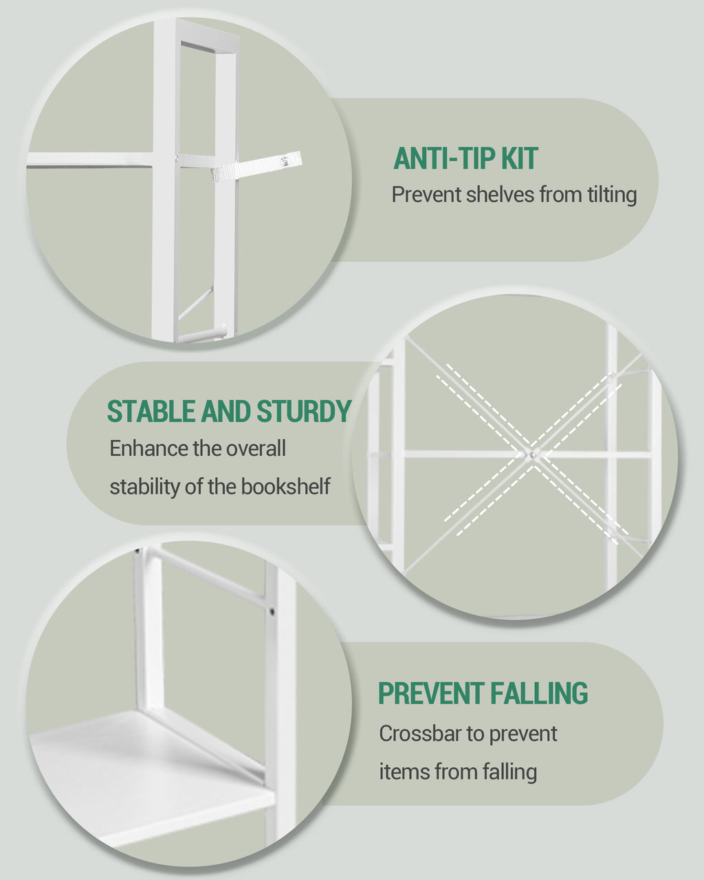 Hzuaneri bookshelves, free-standing shelves, shelf with 17 shelves, 6 tiers, 24 x 152 x 186 cm