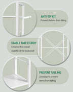 Hzuaneri bookshelves, free-standing shelves, shelf with 17 shelves, 6 tiers, 24 x 152 x 186 cm