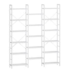 Hzuaneri bookshelves, free-standing shelves, shelf with 17 shelves, 6 tiers, 24 x 152 x 186 cm