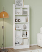 Hzuaneri 6-Cube Bookcase, Freestanding Storage Shelf for Living Room, Office, Bedroom, White