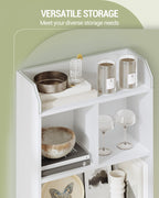 Hzuaneri 6-Cube Bookcase, Freestanding Storage Shelf for Living Room, Office, Bedroom, White