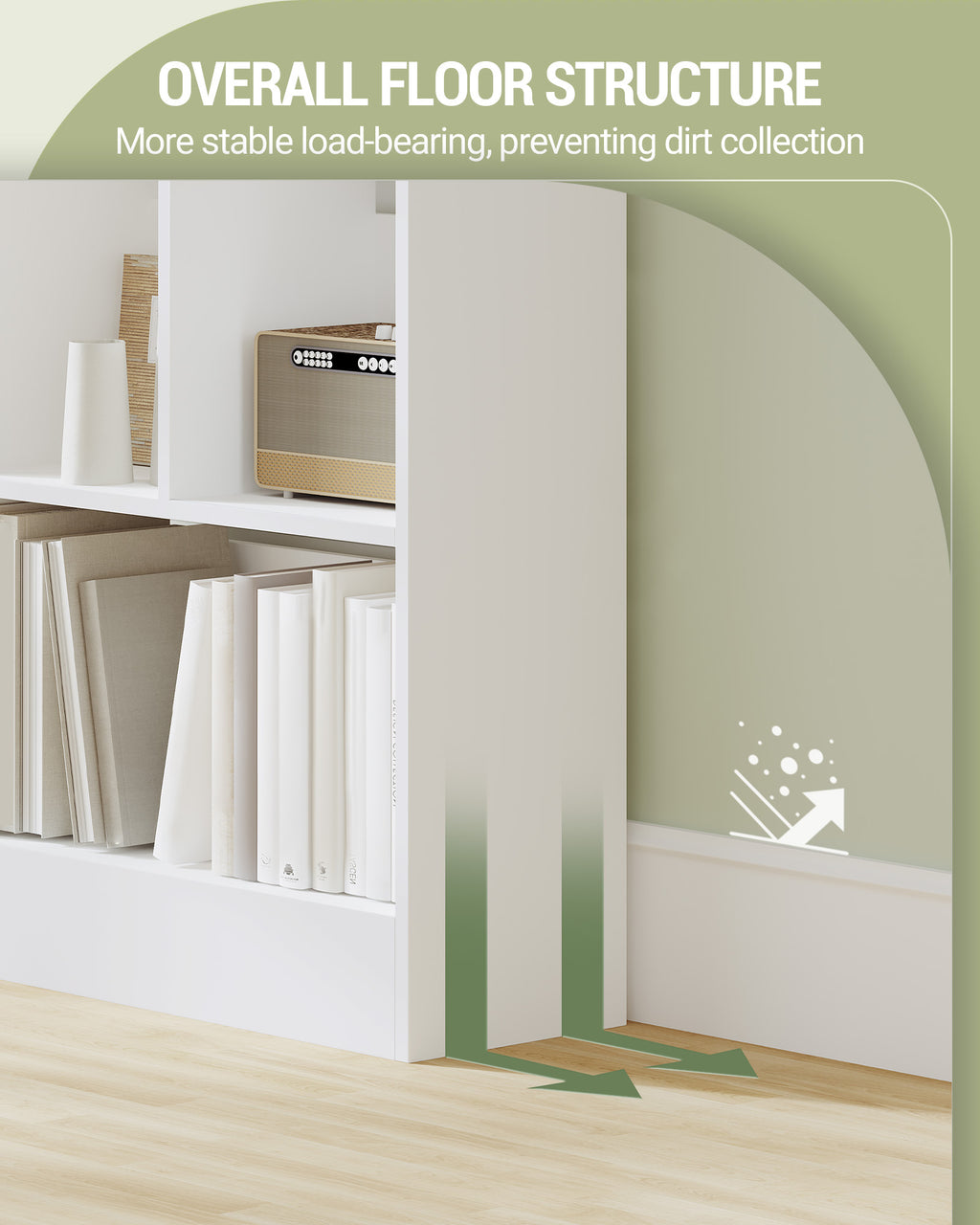 Hzuaneri 6-Cube Bookcase, Freestanding Storage Shelf for Living Room, Office, Bedroom, White