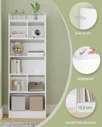 Hzuaneri 6-Cube Bookcase, Freestanding Storage Shelf for Living Room, Office, Bedroom, White