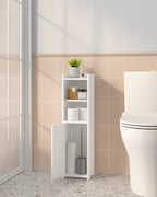 Hzuaneri ‌Narrow Toilet Cabinet with Door, Adjustable Shelves for Bathroom