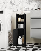 Hzuaneri ‌Narrow Toilet Cabinet with Door, Adjustable Shelves for Bathroom