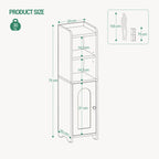 Hzuaneri ‌Narrow Toilet Cabinet with Door, Adjustable Shelves for Bathroom