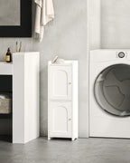 Hzuaneri Bathroom Cabinet, Bathroom Cabinet with 2 Doors and Adjustable Shelf, White