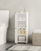 Hzuaneri Bathroom Cabinet, Bathroom Cabinet with 2 Doors and Adjustable Shelf, White