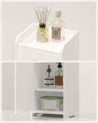 Hzuaneri Bathroom Cabinet, Bathroom Cabinet with 2 Doors and Adjustable Shelf, White