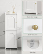 Hzuaneri Bathroom Cabinet, Bathroom Cabinet with 2 Doors and Adjustable Shelf, White