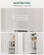 Hzuaneri Bathroom Cabinet, Bathroom Cabinet with 2 Doors and Adjustable Shelf, White