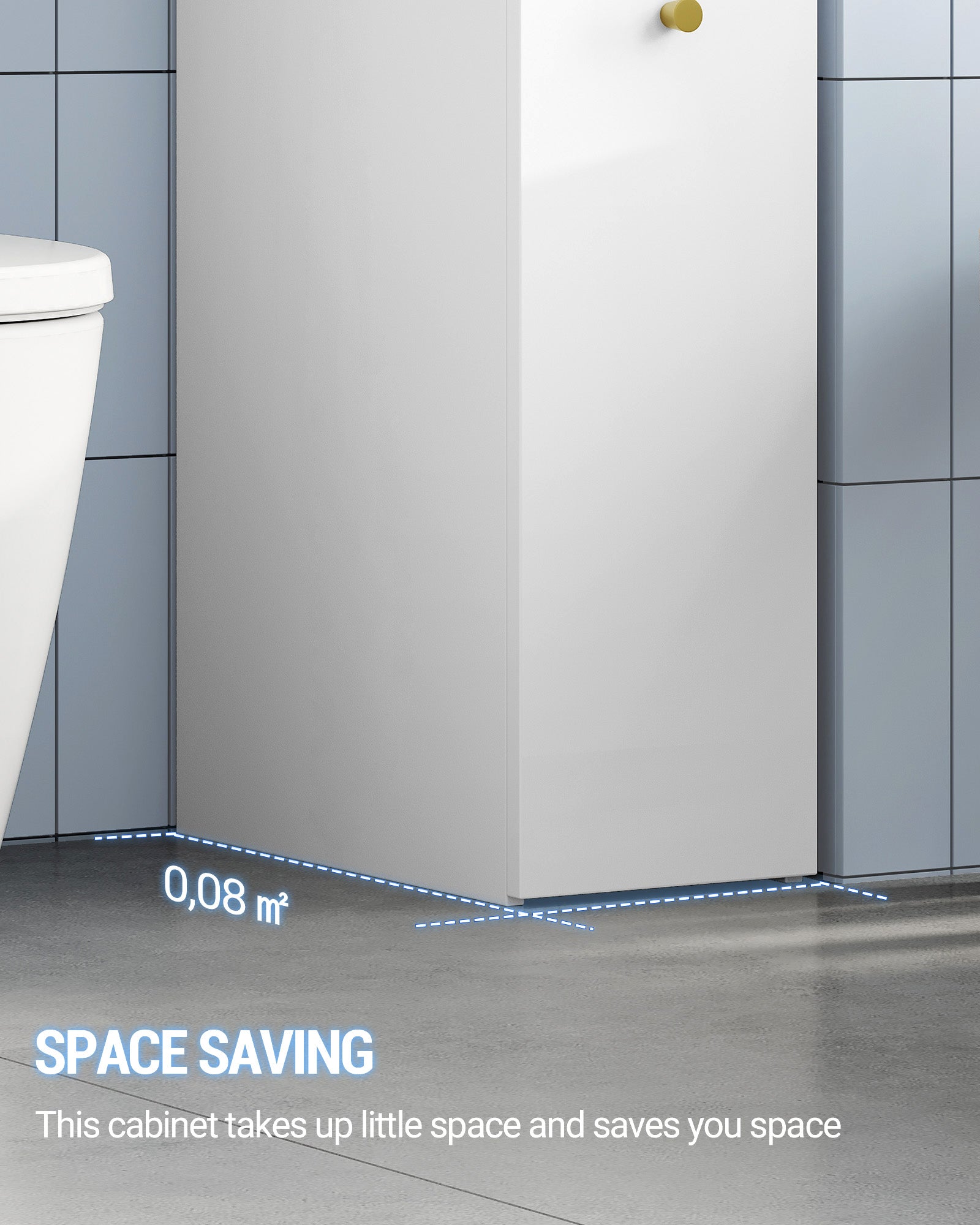 Hzuaneri Small Bathroom Cabinet Narrow Small Cabinet for Toilet Paper Toilet Cabinet with Drawers with Drawer on Wheels 40 x 20 x 80 cm White BC22003X