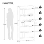 Hzuaneri Bookshelf, Bookcase, with 6 Shelves, Storage Shelf, Freestanding Shelf, for Living Room, Office, Bedroom, 24 x 80 x 170 cm, Oak Beige BC22816X