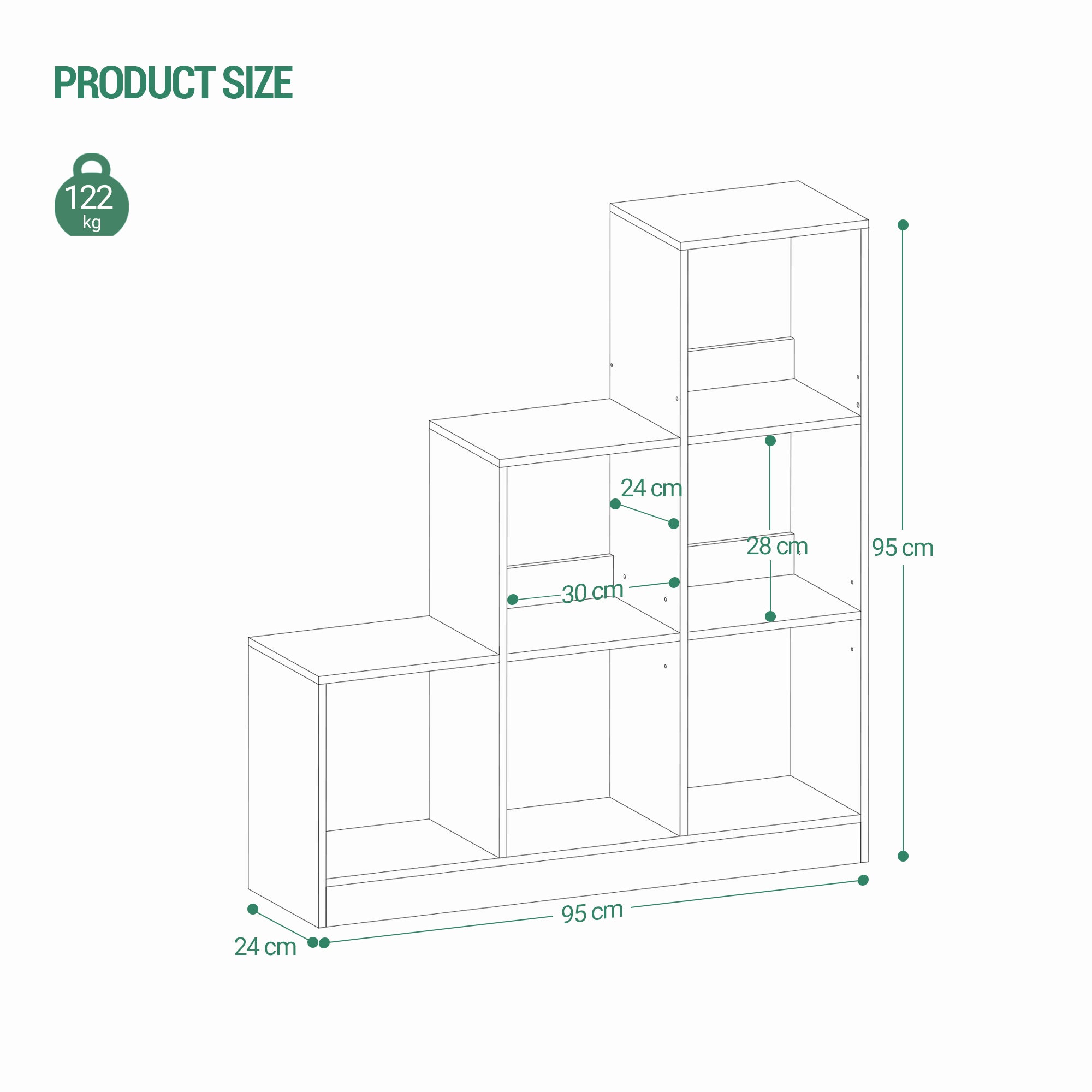 Hzuaneri Bookcase, 6 Cube Storage Unit, Cube Bookcase Storage Organiser, White Wide Wooden Book Shelf for Living Room, Home Office, Bedroom, Study, White, BC24113X