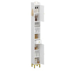 Hzuaneri Bathroom Cabinet, Tall Bathroom Cabinet, 2 Doors and Drawer, White