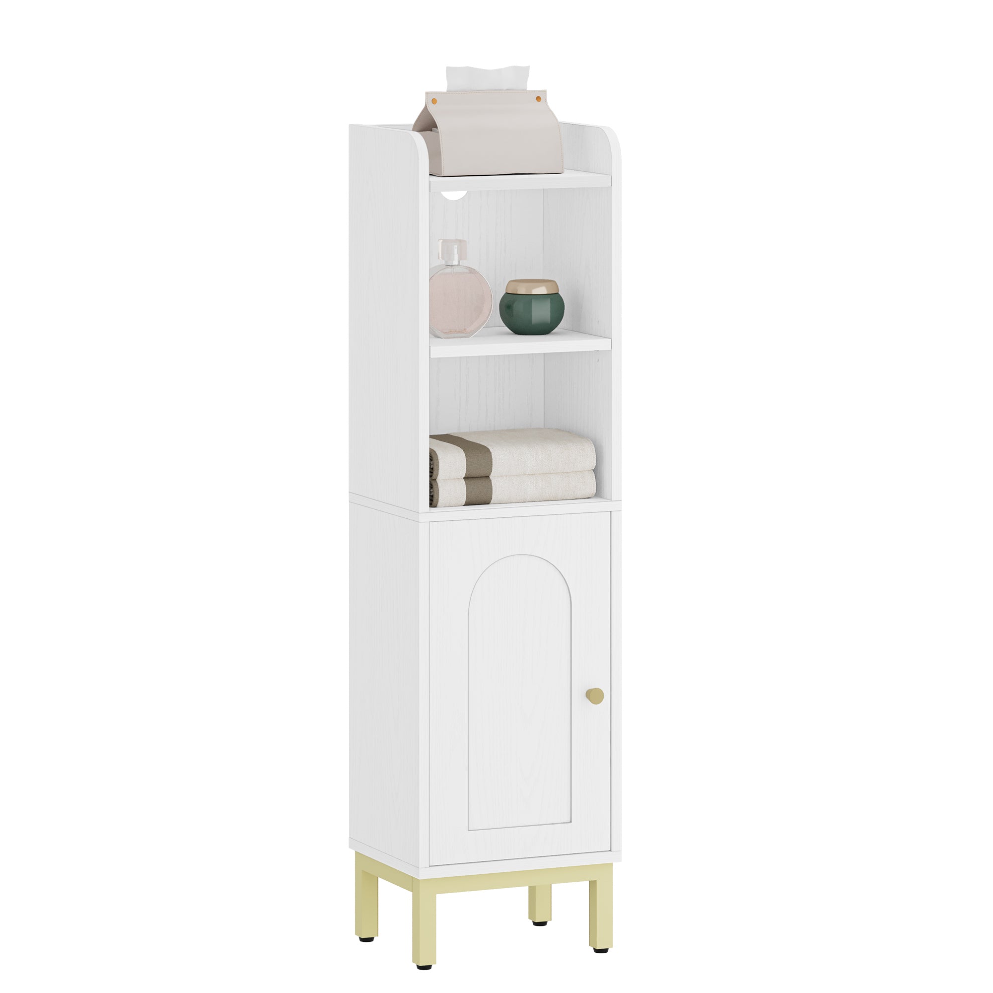 Hzuaneri Bathroom Cabinet, Narrow Bathroom Cabinet, Adjustable Shelves, Toilet Cabinet