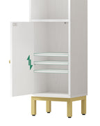 Hzuaneri Bathroom Cabinet, Narrow Bathroom Cabinet, Adjustable Shelves, Toilet Cabinet