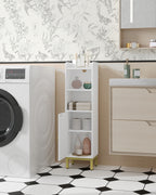 Hzuaneri Bathroom Cabinet, Narrow Bathroom Cabinet, Adjustable Shelves, Toilet Cabinet