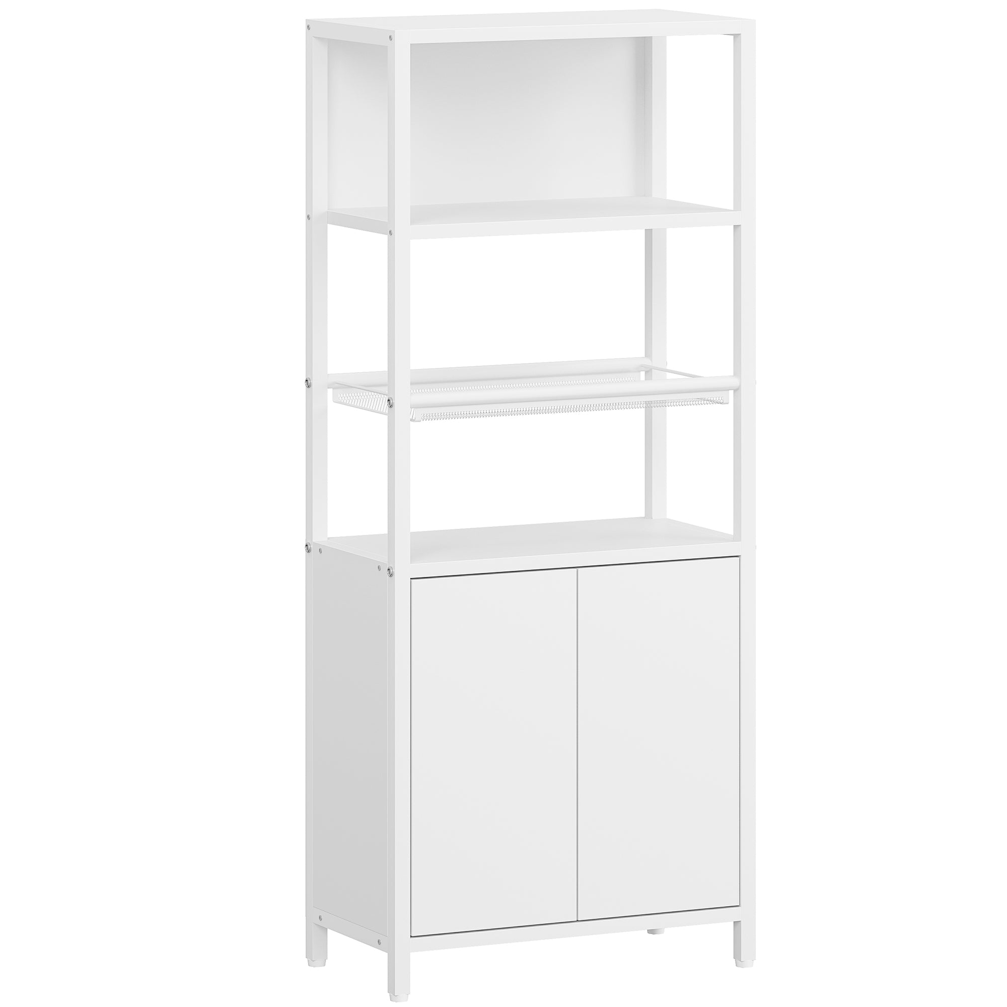 Hzuaneri Bathroom Storage Cabinet, Slim Bathroom Floor Cabinet with 2 Door and Adjustable Shelf, Wooden Freestanding Storage Unit for Living Room Dining Kitchen, 20 x 38 x 90 cm, White, BC42903W
