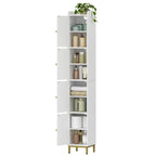 Hzuaneri Bathroom Cabinet, Tall Bathroom Cabinet with 4 Doors, Slim Bathroom Cabinet, White