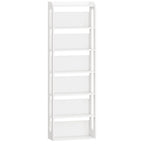 Hzuaneri 7-Tier Wooden Bookshelf, 24x60x182cm Standing Shelf for Bedroom, Living Room & Study, White
