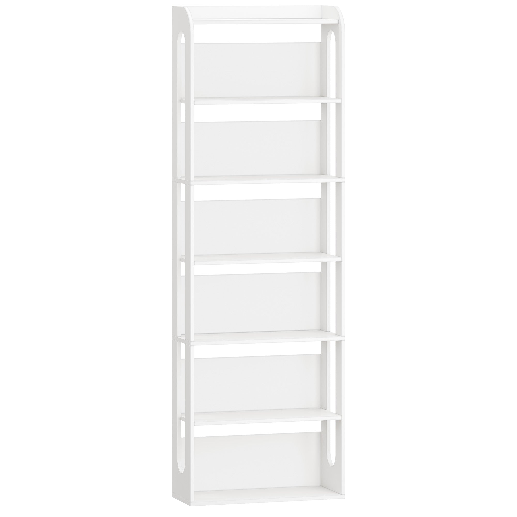 Hzuaneri 7-Tier Wooden Bookshelf, 24x60x182cm Standing Shelf for Bedroom, Living Room & Study, White