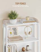 Hzuaneri 7-Tier Wooden Bookshelf, 24x60x182cm Standing Shelf for Bedroom, Living Room & Study, White