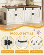 Hzuaneri Cat Cabinet, Cat Litter Box Cabinet for 2 Cats, Hidden Cat Litter Box Cabinet, Brown and White