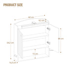 Hzuaneri Bathroom Mirror Cabinet with Lighting, Bathroom Cabinet with Mirror, White