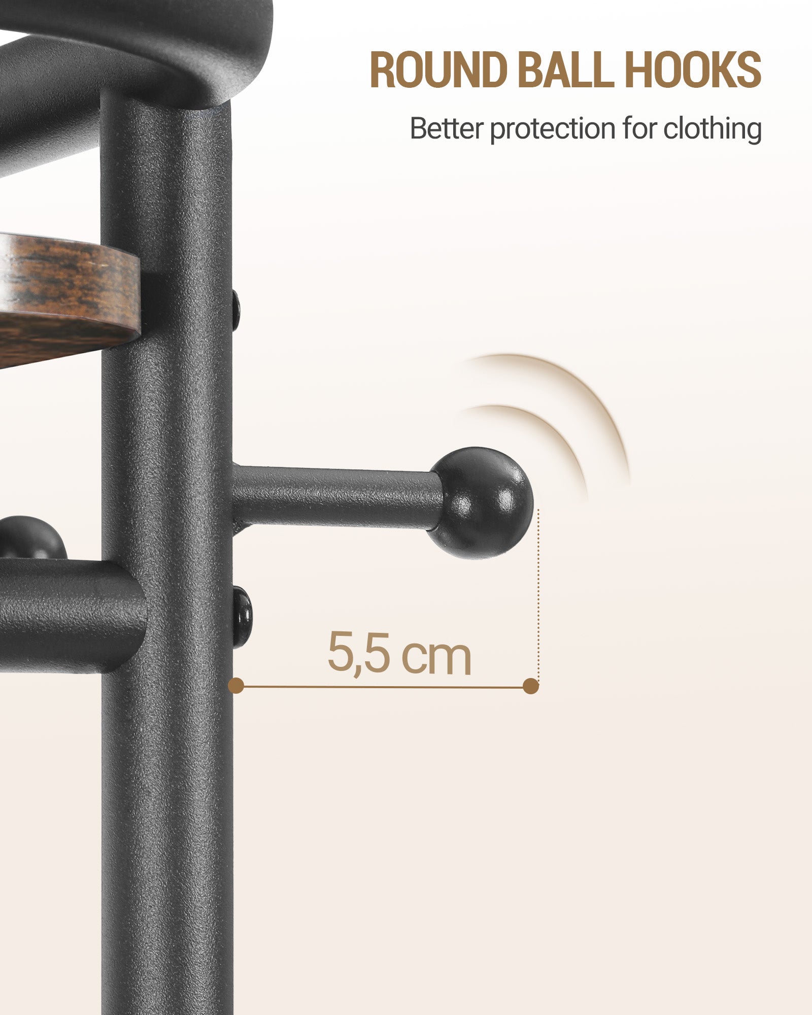 Hzuaneri Coat Rack with Large Storage Basket, Coat Rack with 3 Shelves, 11 Hooks, 40 x 44.5 x 182 cm, for Bedroom, Hallway, Entryway, Brown and Black CR34701B