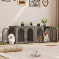 Hzuaneri Dog Crate Furniture for 2 Dogs, 63" Large Dog Kennel with Divider and Cushion for Medium Large Dogs, Double Dog Crate Furniture TV Stand
