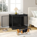 Hzuaneri DFC83604B Dog Cage Furniture, 81 cm Dog Box for Home, Sliding Doors, 2 Doors, Modern Wooden Indoor Dog Box for Small/Medium Dogs, Dog Cage for Home, 81 x 55 x 67.5 cm, Black