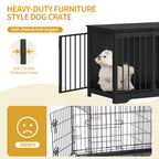Hzuaneri DFC83604B Dog Cage Furniture, 81 cm Dog Box for Home, Sliding Doors, 2 Doors, Modern Wooden Indoor Dog Box for Small/Medium Dogs, Dog Cage for Home, 81 x 55 x 67.5 cm, Black