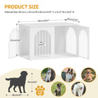 Hzuaneri Dog Cage Furniture, Dog Box for Home, 3 Doors, Arch Door, Modern Dog Box Indoor for Dogs, Side Table, Dog Cage Heavy Duty, White DFC84113W
