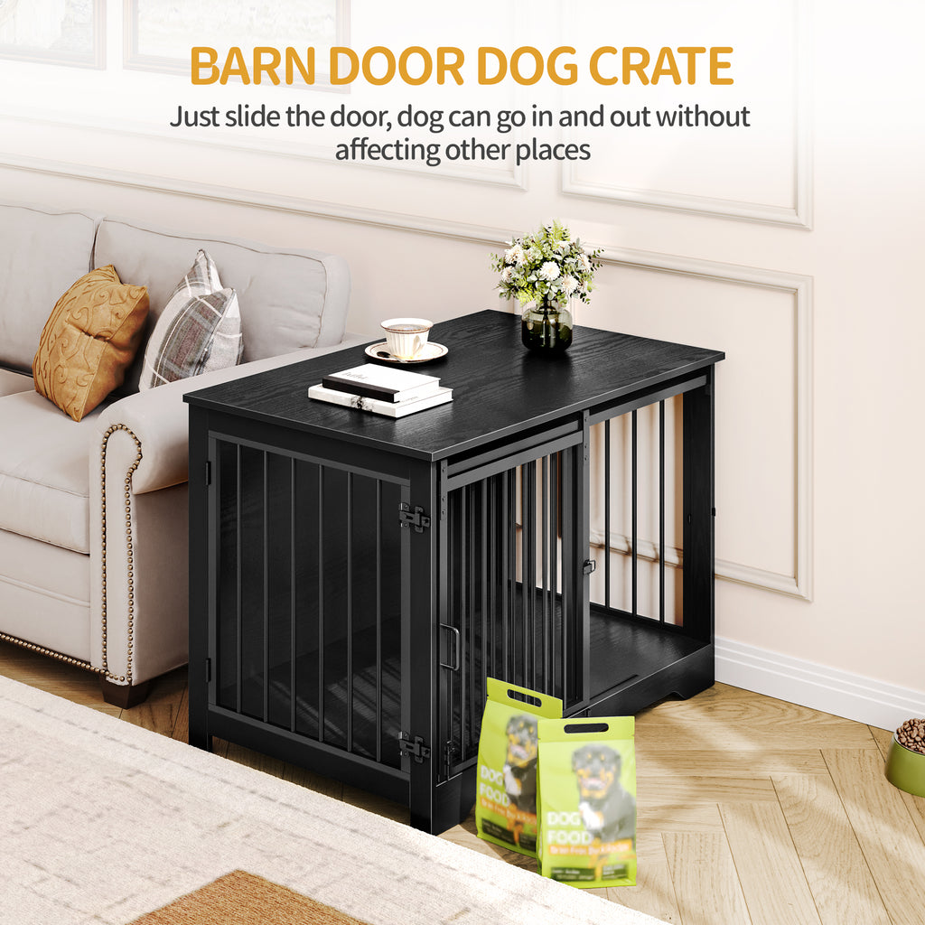 Hzuaneri Dog Cage Furniture, 100cm Dog Box for Home Use, Sliding Doors, 2 Doors