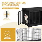 Hzuaneri Dog Cage Furniture, 100cm Dog Box for Home Use, Sliding Doors, 2 Doors