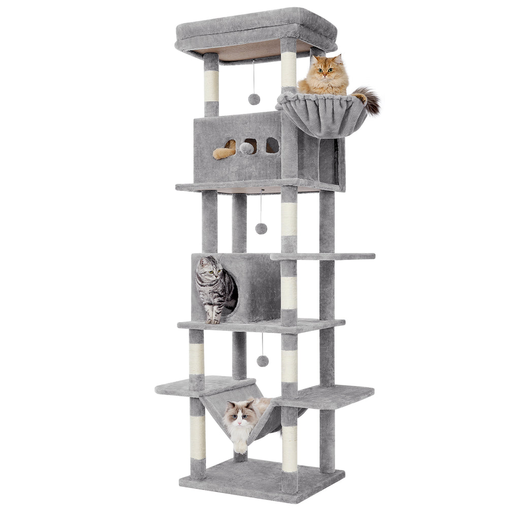 Hzuaneri Cat Tree,  Large Cat Tower for Indoor Cats, Multi-Level Cat House with Condo