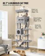 Hzuaneri Cat Tree,  Large Cat Tower for Indoor Cats, Multi-Level Cat House with Condo