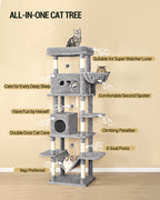 Hzuaneri Cat Tree,  Large Cat Tower for Indoor Cats, Multi-Level Cat House with Condo