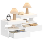 Hzuaneri Floating Bedside Tables Set of 2, Wall Mounted Bedside Cabinets, Floating Nightstand with 1 Drawer with Glides, Open Space, Modern, for Bedroom, Living Room, 30 x 40 x 29.2 cm, White NS50203X