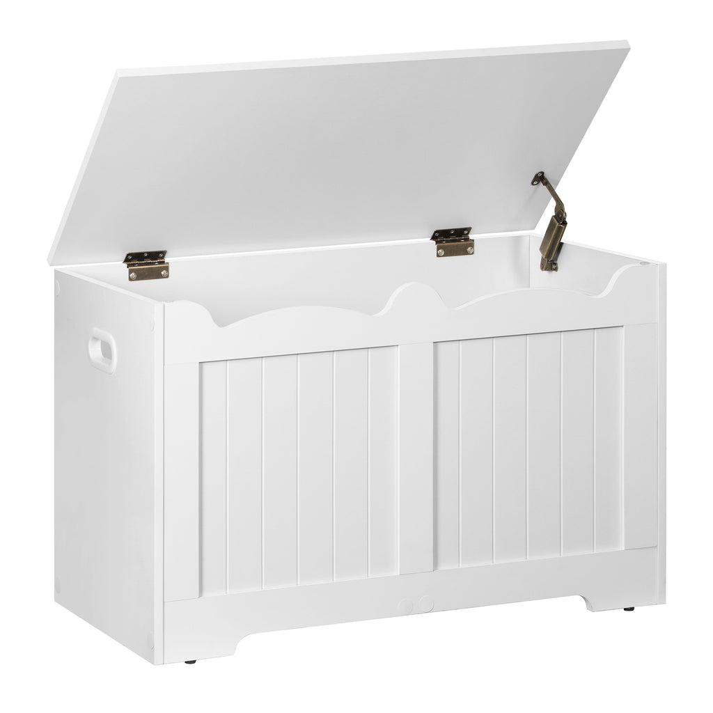 Hzuaneri Storage Bench, 40 x 76 x 48 cm, White – Bench with Storage and 2 Sturdy Hinges; Storage Unit for Hallway, Bedroom, Living Room SB04403X